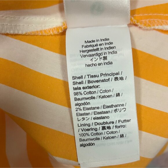 J.Crew Strappy tie-Back Mini Dress Adjustable Straps Size 12 Orange White - Picture 8 of 8